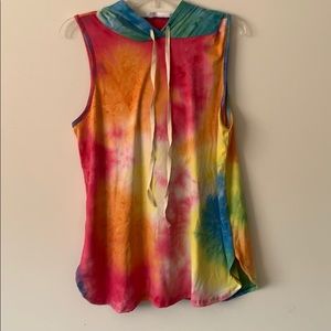 BNWOT tie dye sleevesless hoodie